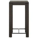 Garden Bar Table Brown 60.5x60.5x110.5 cm Poly Rattan 45870