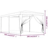 Party Tent with 6 Mesh Sidewalls Red 3x6 m HDPE 319240
