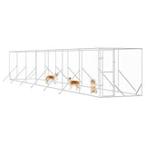 Outdoor Dog Kennel Silver 2x14x2 m Galvanised Steel 3190454