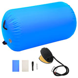 Inflatable Gymnastic Roll with Pump 100x60 cm PVC Blue 92714