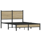Metal Bed Frame without Mattress Sonoma Oak 120x190 cm Small Double 4007865