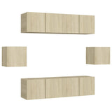 6 Piece TV Cabinet Set Sonoma Oak Engineered Wood 3078997