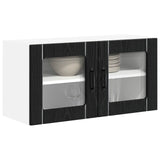 Wall Glass Cabinet LUCCA Black Oak 80 x 31 x 40 cm 884946