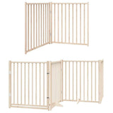 Dog Gate with Door Foldable 6 Panels 480 cm Poplar Wood 3155725