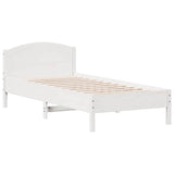Bed Frame without Mattress White 75x190 cm Small Single Solid Wood Pine 3301852