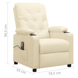 Massage Chair Cream Faux Leather 339132