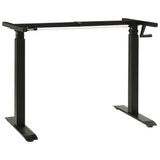 Manual Height Adjustable Standing Desk Frame Hand Crank Black 321719