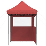 ZNTS Foldable Party Tent Pop-Up with 2 Sidewalls Burgundy 4004995