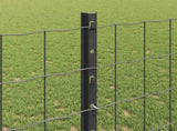 Welded Wire Fence 10 x 1.2 m PVC-Coated Steel Grey Mesh 3336066