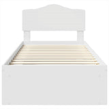 Bed Frame with Headboard White 100 x 200 cm Solid Pine Wood 3412934