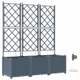 Garden Planter 3 pcs LiGht Grey 120 x 40 x 142 cm Plastic 42002899