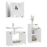 ZNTS 3 Piece Bathroom Cabinet Set White Engineered Wood 3115868