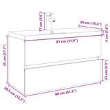 2 Piece Bathroom Furniture Set Ceramic and Engineered Wood 3307663