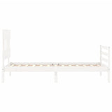 Bed Frame without Mattress White 90x200 cm Solid Wood 3195142