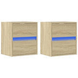 TV Wall Cabinets with LED Lights 2 pcs Sonoma Oak 41x31x45 cm 852276