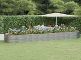Garden Raised Bed Powder-coated Steel 510x140x68 cm Silver 319117