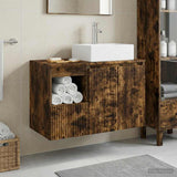 Bathroom Furniture Set 2 pcs Smoked Oak Engineered Wood 3404059