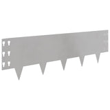 Lawn Edging 20 pcs 100 x 30 cm Steel Silver 8008636