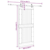 Sliding Door with Hardware Set 100x210 cm Solid Wood Pine 3332735