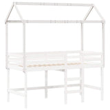 Kids' Bed Roof White 207x95.5x159 cm Solid Wood Pine 846965