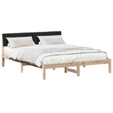 Bed frame Brown and black 160 x 200 cm Solid pine wood 878666