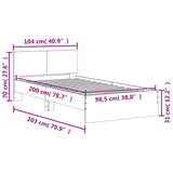 Bed Frame without Mattress with Headboard Brown Oak 100x200 cm 838623