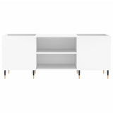 Record Cabinet White 121x38x48 cm Engineered Wood 831668