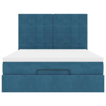 ZNTS Ottoman Bed with Mattresses Dark Blue 140x190cm Velvet 3313473