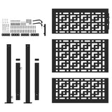 Garden Gate Black 100x125 cm Steel Cross Design 4101000