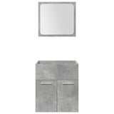 4 Piece Bathroom Furniture Set Concrete Grey Engineered Wood 3324898