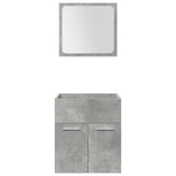 4 Piece Bathroom Furniture Set Concrete Grey Engineered Wood 3324901