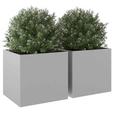 Planters 2 pcs Silver 49x47x46 cm Galvanised Steel 841570