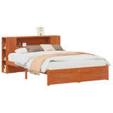 Bed Frame with Storage Headboard Wax Brown 140 x 190 cm 3423794