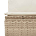 6 Piece Garden Sofa Set with Cushions Beige Poly Rattan Acacia 3327551