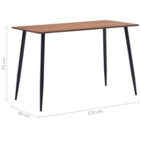 ZNTS Dining Table Brown 120x60x75 cm 281565