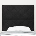 ZNTS LED Headboard Diamond Blocks Design Black 100 cm Velvet 3338510