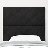 ZNTS LED Headboard Diamond Blocks Design Black 100 cm Velvet 3338510