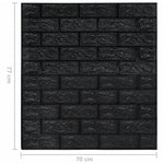 3D Wallpaper Bricks Self-adhesive 20 pcs Black 150725