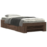 Bed Frame without Mattress Brown Oak 75x190 cm Small Single Engineered Wood 3295533