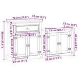 2 Piece Bathroom Furniture Set Corona Solid Wood Pine 3334636