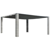 Gazebo with Sliding Roof Poly Rattan 400x400x200 cm Grey and Anthracite 44819