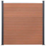 Fence Panel Set Brown 699x186 cm WPC 3211832