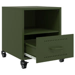 ZNTS Bedside Cabinet Olive Green 36x39x43.5 cm Steel 846712