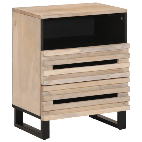 ZNTS Bedside Cabinet 50x34x62 cm Solid Wood Rough Mango 377486