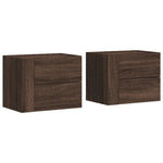 ZNTS Wall-mounted Bedside Cabinets 2 pcs Brown Oak 45x30x35 cm 848338