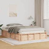 Bed Frame Brown 135 x 190 cm Solid Pine Wood 3385724