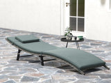 Rattan Folding Sun Lounger Outdoor Chair with Cushion and Pillow Mixed Grey T3398P328452