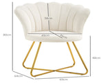 Velvet-Feel Lotus Petal Accent Chair - Cream T3398P341275