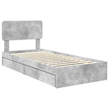 Storage Bed Concrete Grey 90 x 200 cm Engineered Wood 3412307
