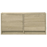 TV Wall Cabinet with LED Lights Sonoma Oak 80x31x35 cm 852357